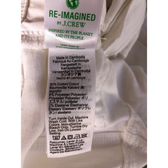J. Crew Flare Crop Jeans Mid Rise Signature Stretch 5-Pocket White Denim Size 29 - Picture 6 of 9